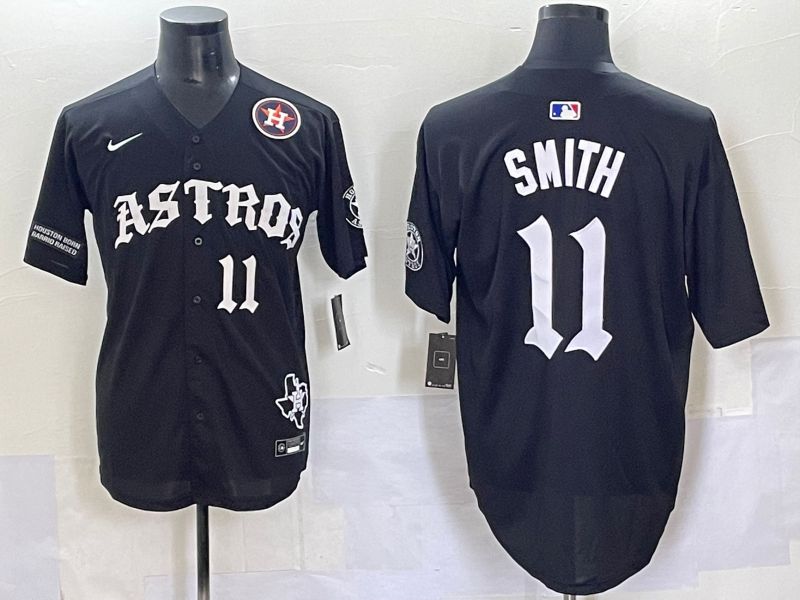 Men 2025 Houston Astros #11 Smith Black Seven generations Joint Name Nike MLB Jersey style 70410